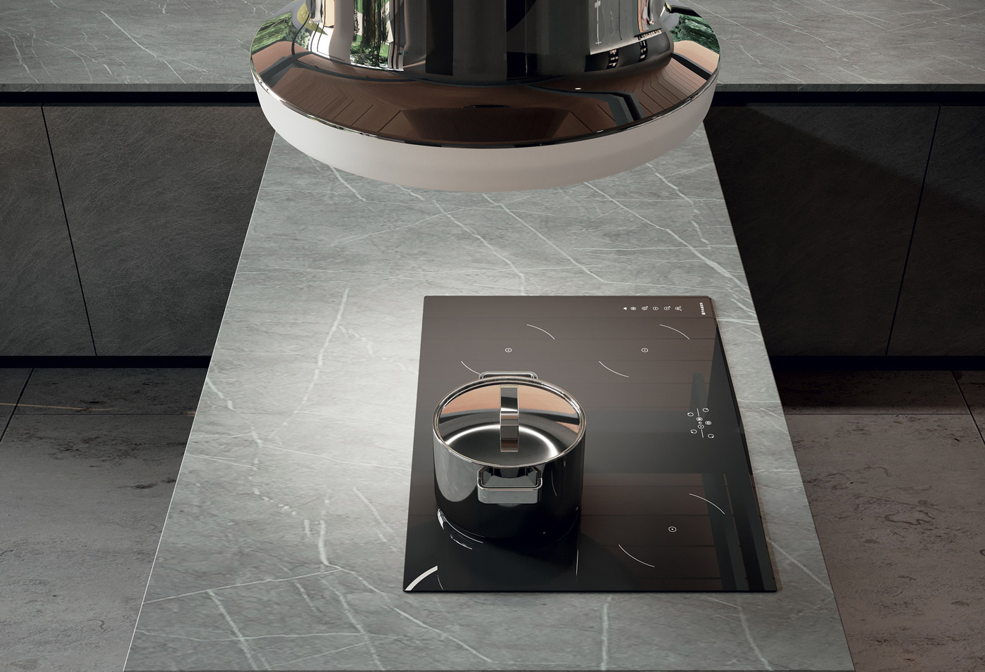 Febal Casa Cucina Ego Line isola moderna senza maniglie 016