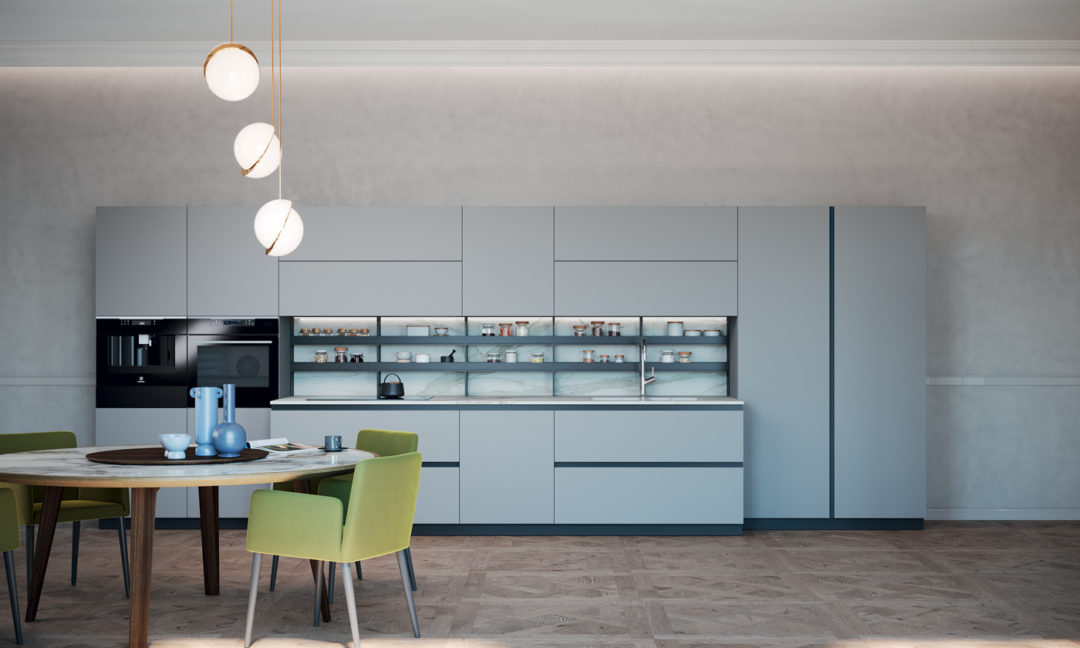 Febal Casa Cucina Ego Line moderna grigia 032 033