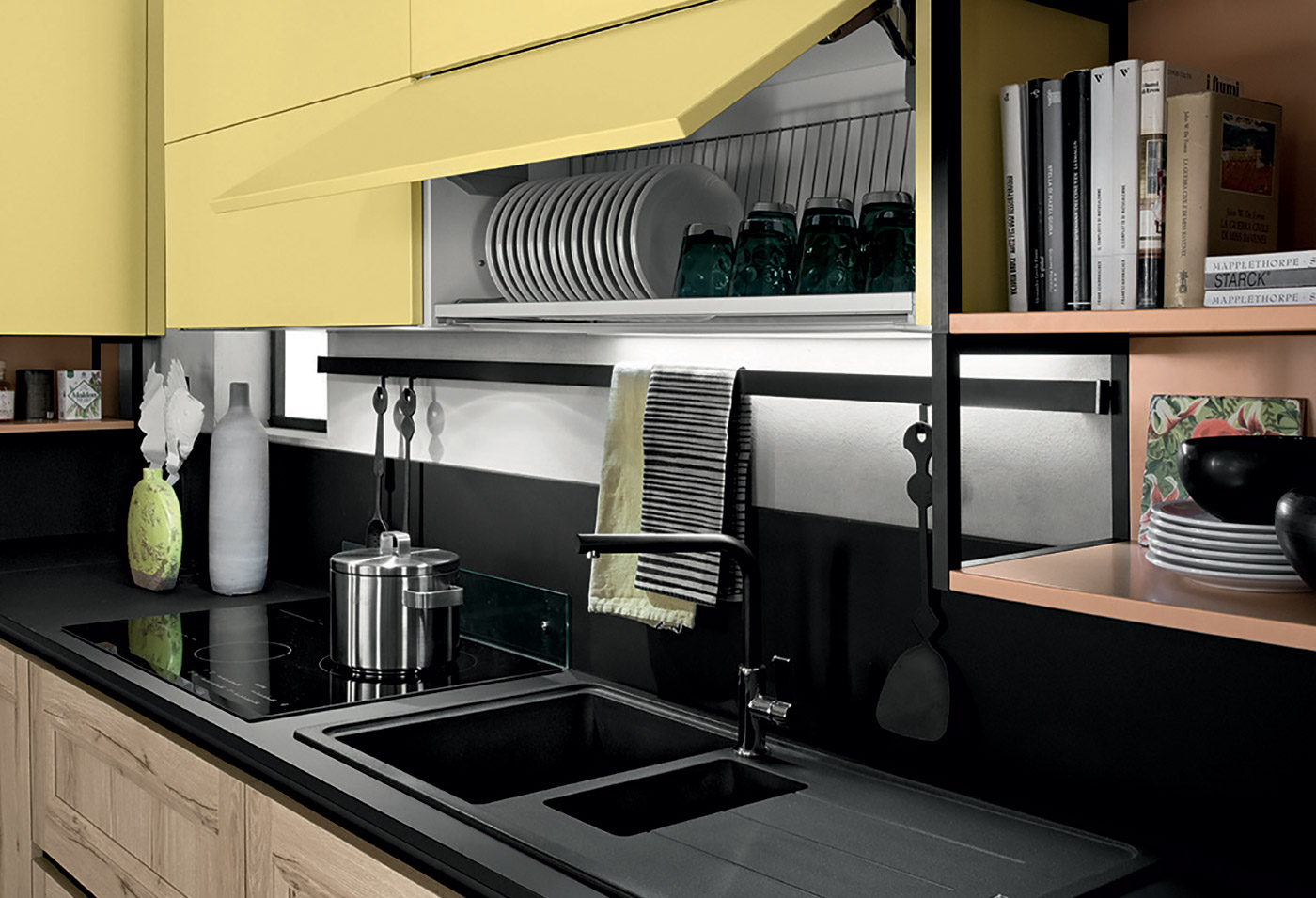 Febal Casa Cucina Memory ante lisce e lavorate stile moderno 76b
