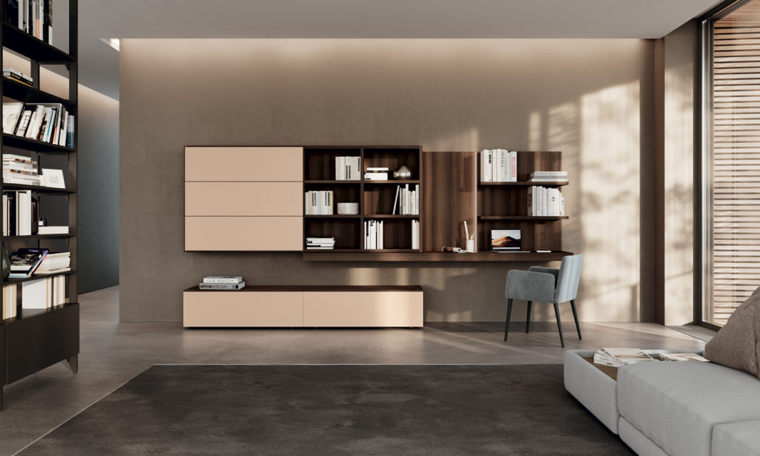 Febal Casa Libreria Trenta 01 composizione modulabile retroilluminata 094 095
