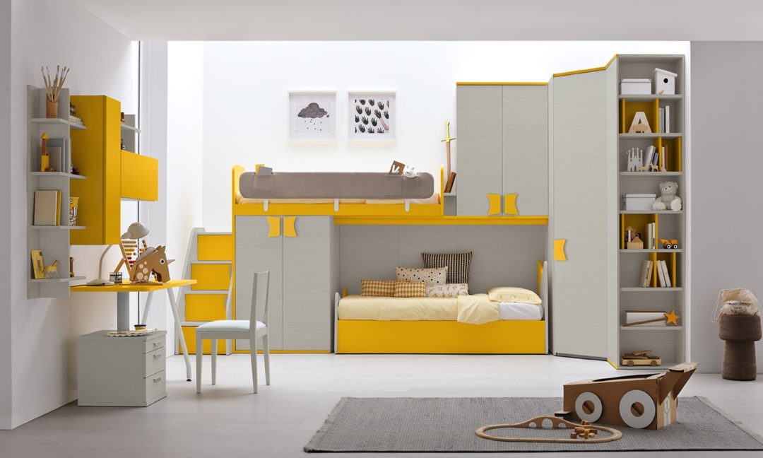 febal casa notte cameretta bambini camera ragazzi giallo (2)