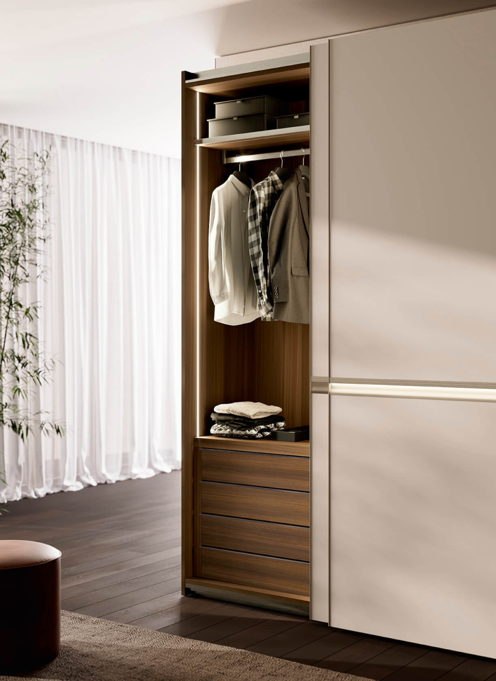 Illuminazione armadi moderni