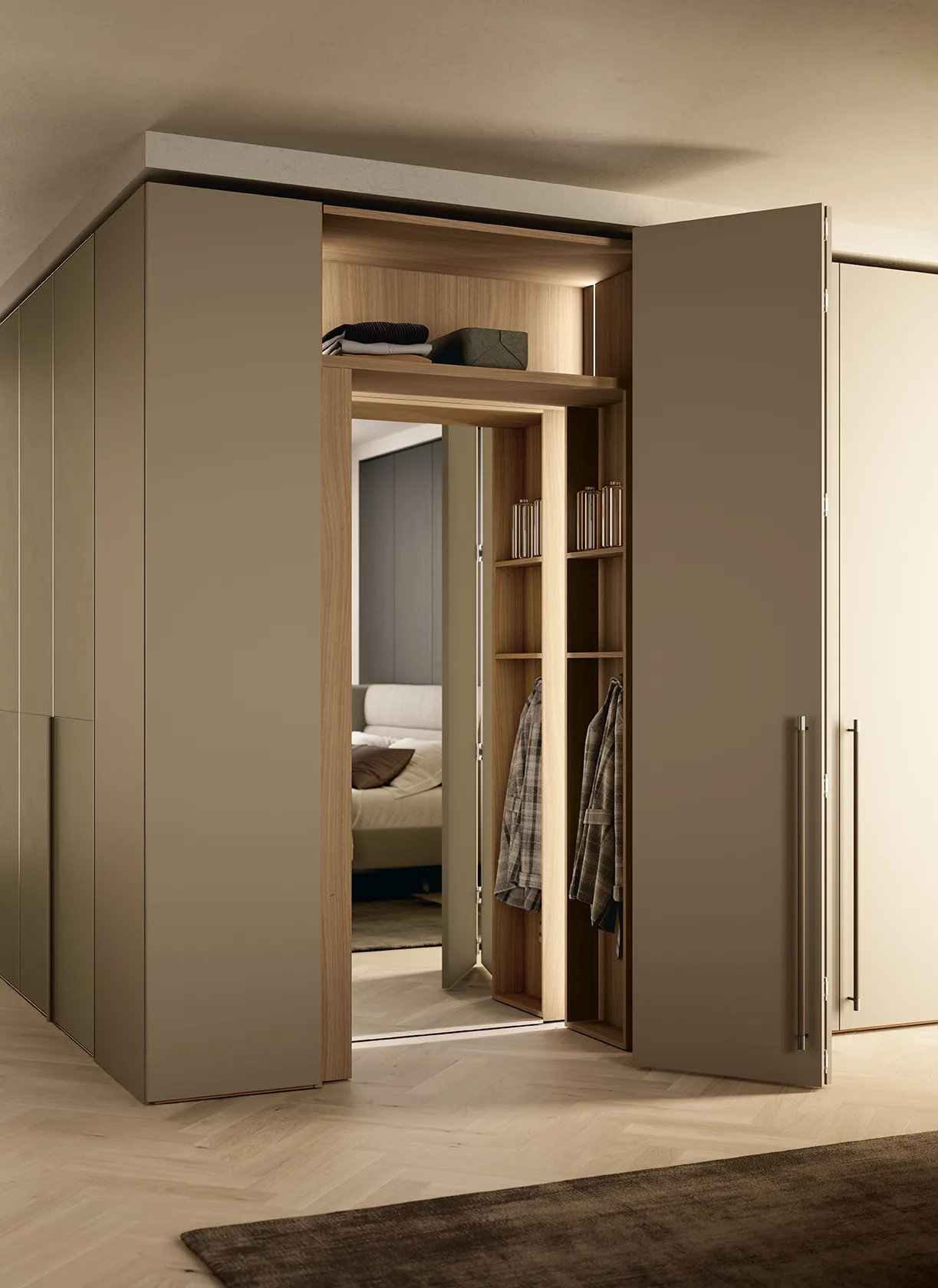 Closet with Mirror Compartment - Febal Casa